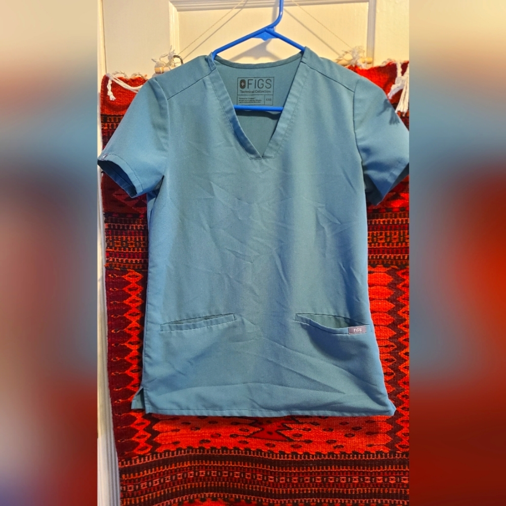 Figs Casma Scrub Top Hydrogen Green XXS